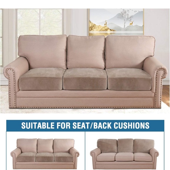 10 velvet washable one size fits all couch chair cushion covers - Picture 3 of 8